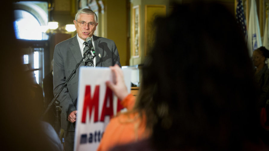 State Legislator at student rally